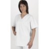 CHAQUETA CON PICO MANGA CORTA BLANCA CPU91- 2