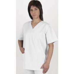 CHAQUETA CON PICO MANGA CORTA BLANCA CPU91- 4