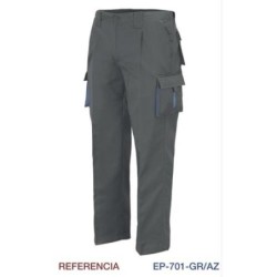 PANTALON MULTIBOLSILLOS C/REFUERZO GRIS L9000 T-58