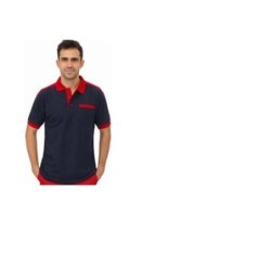 POLO CARGO CON BOLSILLO MANGA CORTA AZUL/ROJO M