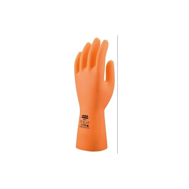 GUANTE SIN SOPORTE LATEX QUIMICO NARANJA T-9