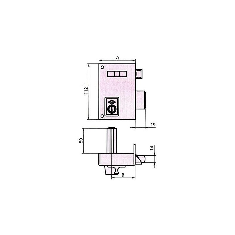 CERRADURA SOBREPONER 156A 60 DCHA. HE RD. CVL
