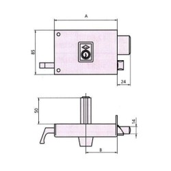 CERRADURA SOBREPONER 125A 12 IZDA. HE PF. CVL