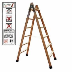 ESCALERA MADERA DOBLE 10-PELDAÑOS CON TACO D10T