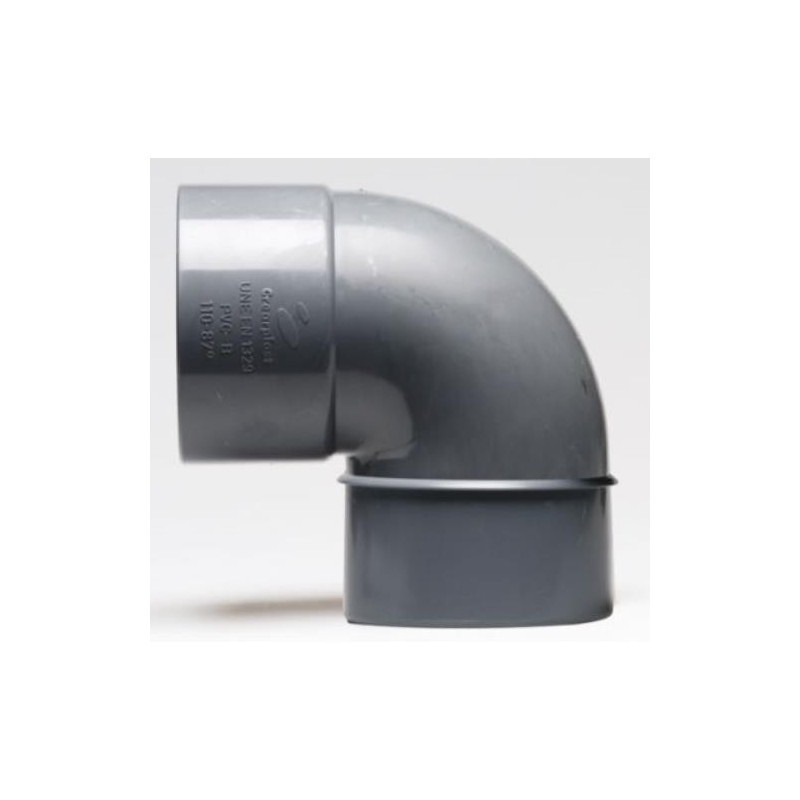 ENLACE CODO 90   MACHO HEMBRA PVC EVACUACION 40 MM