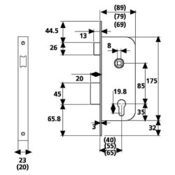 CERRADURA EMBUTIR 2030/50 HL TESA