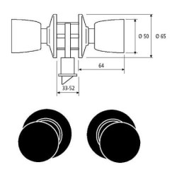 POMO SERIE 3505/UO LATON MATE TESA