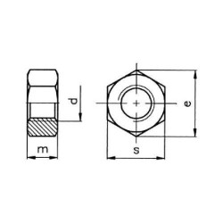 TUERCA EXAGONAL 934 INOX. A-2 8 (CENT.)