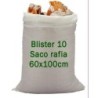 SACO RAFIA 60X100 BLANCO BLISTER 10 UNID. 700121