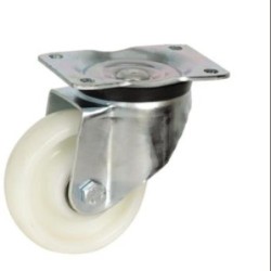 RUEDA CON SOPORTE ARO NYLON 160MM PLACA 75354
