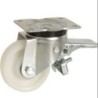 RUEDA CON SOPORTE ARO NYLON 125MM PLACA FRENO