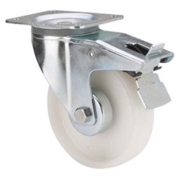 RUEDA GIRATORIA FRENO POLIAMIX BLANCO 125MM