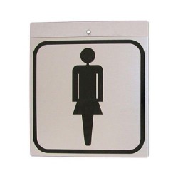 PICTOGRAMA ALUMINIO 12X12 SILUETA MUJER 055