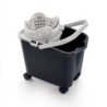 CUBO C/RUEDAS+ESCURRIDOR AUTOM. 14 L. GRIS 33612