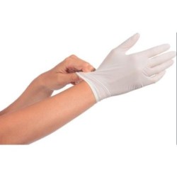 GUANTE DESECHABLE LATEX C/POLVO (CAJA 100) T-P