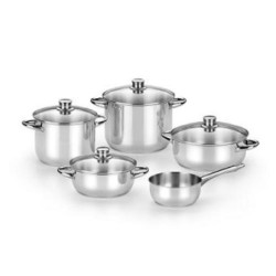 MENAJE 5 PIEZAS OPTIMA TAPA CRISTAL