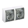 BASE ENCHUFE DOBLE BCO. AQUARIUS ESTANCO FAQ45930