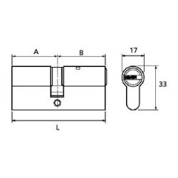CILINDRO SEGURIDAD T655/30/40L TESA