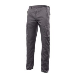 PANTALON ALGODON/FIBRA/POLIESTER STRETCH GRIS  T42