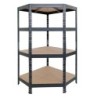 ESTANTERIA STAB250 4N 180X90X90X45 ESQUINERA NEGRO