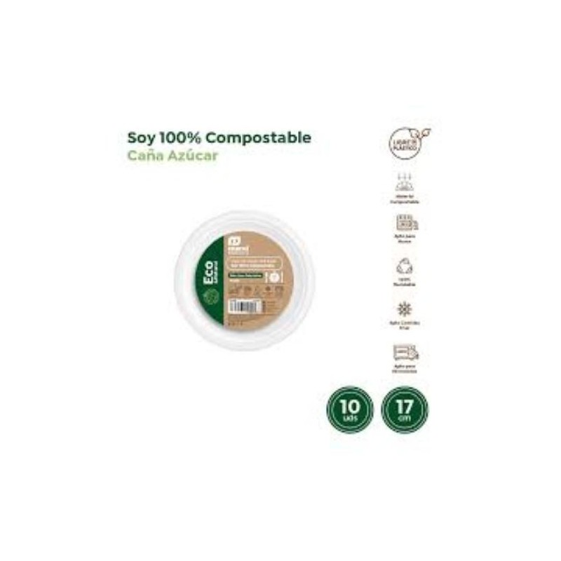 PLATO LLANO  22CM CAÑA AZUCAR (PACK-5UND)