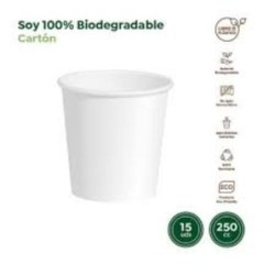 VASO CARTON BLANCO 250CC (PACK-15UND)
