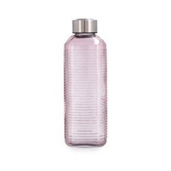 BOTELLA VIDRIO ROSA ACERO INOX 1,3L VELVET QUID