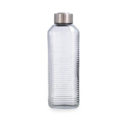 BOTELLA VIDRIO TRANSP ACERO INOX 1,3L VELVET QUID