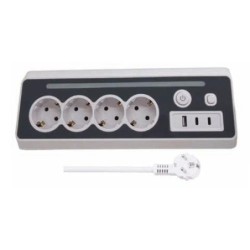 BASE 4 TOMAS CON LUZ Y 1 USB + 2 TIPO C 3680W