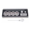 BASE 4 TOMAS CON LUZ Y 1 USB + 2 TIPO C 3680W