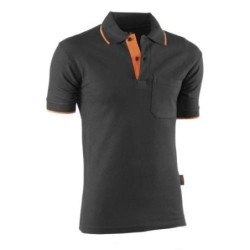 POLO TOP RANGE MANGA CORTA NEGRO/NARANJA 647 3XL