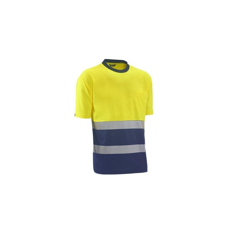 CAMISETA ALTA VISIBILIDAD LONDON AMAR/AZUL T.L