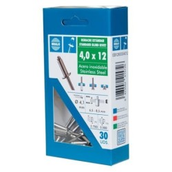 REMACHE INOX/INOX 4,0X12MM. ECOBLISTER (C-30)