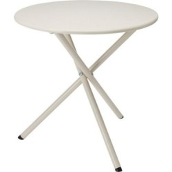 MESAJARDIN ACERO COLOR CREMA 48X48CM