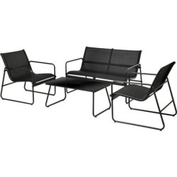 JUEGO MUEBLES EXTERIOR 4PCS NEGRO X99001680