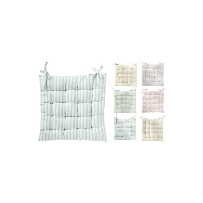 COJIN SILLA CUADRADO A RALLAS 40CM SURTIDO