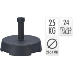 BASE PARASOL ANTRACITA 25KG POSTES Ø21-54 MM Ø40