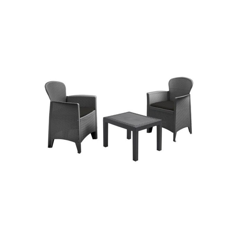 CONJUNTO 2 SILLONES + 1 MESA GRIS 042280180