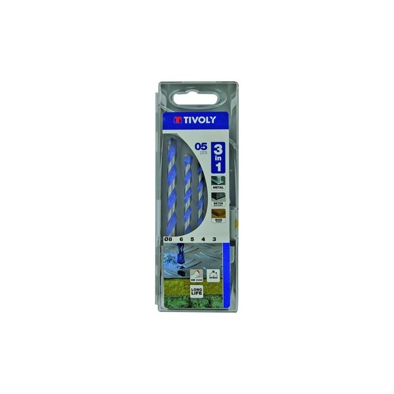 ESTUCHE BROCAS MULTI-MATERIAL 3 EN 1 3-4-5-6-8 MM