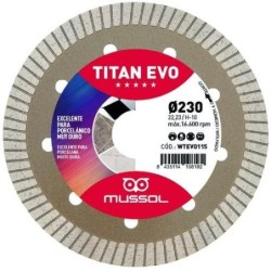 DISCO DIAMANTE TITAN EVO 230MM EJE 22,23MM