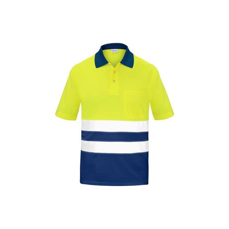 POLO ALTA VISIBILIDAD BICOLOR MANGA CORTA AZUL 3XL