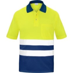 POLO ALTA VISIBILIDAD BICOLOR MANGA CORTA AZUL XL