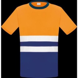 CAMISETA A.V. BICOLOR NARANJA MANGA CORTA L3000 M