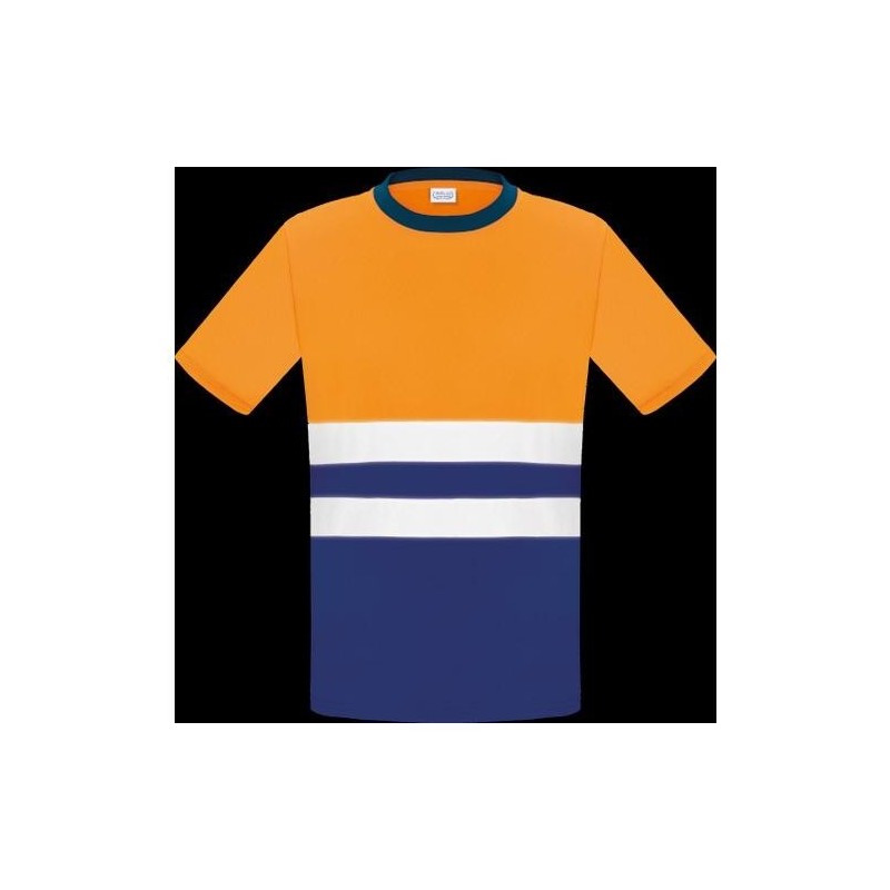 CAMISETA A.V. BICOLOR NARANJA MANGA CORTA L3000 L