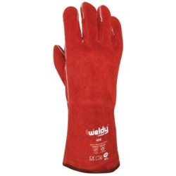 GUANTE SOLDADOR ROJO TALLA UNICA H408 PAR