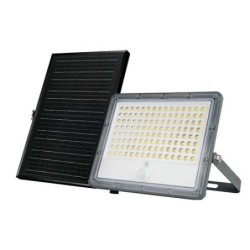 FOCO SOLAR CON PIR Y PANEL SOLAR EXTERNO IP65 12W 1800L