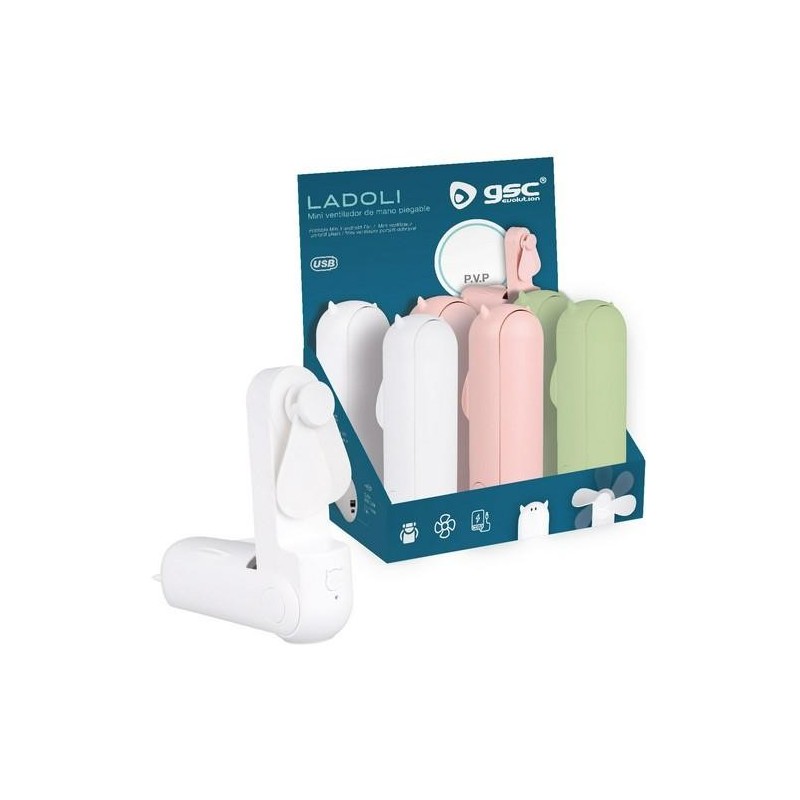 MINI VENTILADOR MANO PLEGAB USB RECARG 0,5W DC