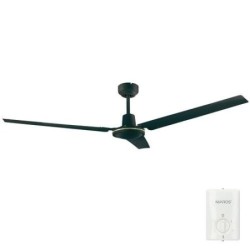 VENTILADOR TECHO SALTOK MANDO Ø142 220-240V NEGRO