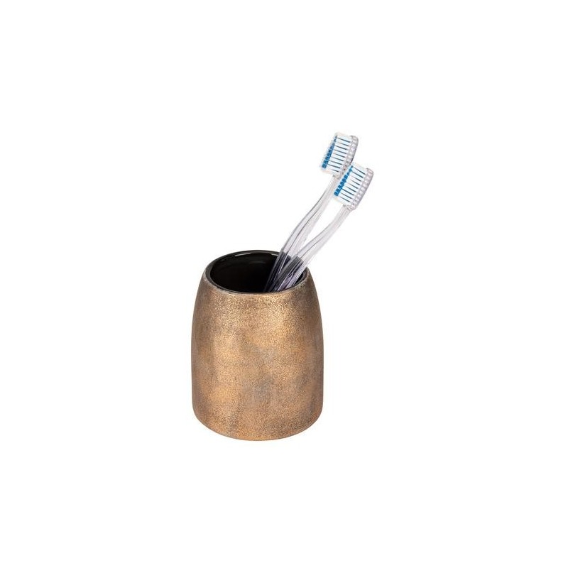 VASO DE DIENTES DE CERAMICA TREMEA BRONCE NEGRO