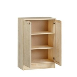 APARADOR MADERA Y FIBRA NATURAL AURA 65X36X96CM